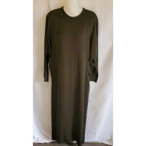 ZARA Woman Khai Green Long Sleeve Round Neck batwing Sleeve Maxi Dress Size XS